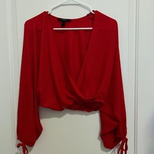 Red Cropped Blouse